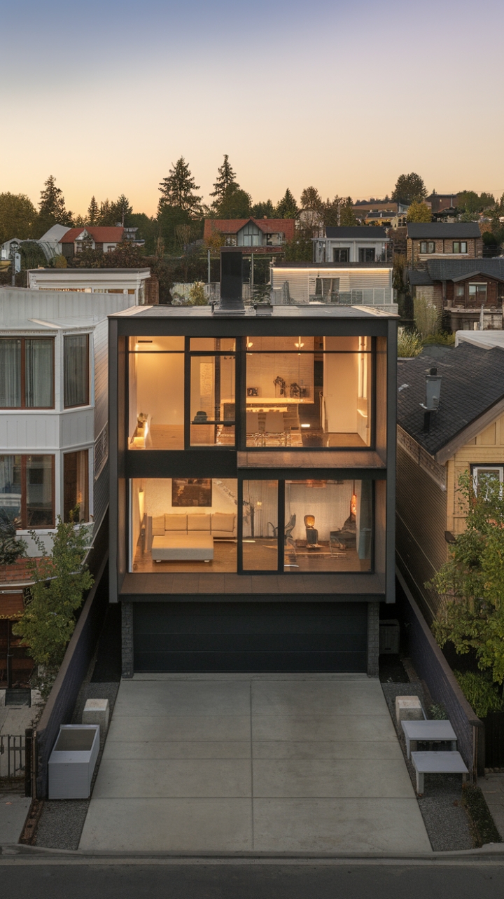 Urban sanctuary meets sustainable style. This minimalist masterpiece boasts innovative materials and an open-concept design that seamlessly blends indoor-outdoor living, proving that contemporary comfort can be both chic and eco-conscious.