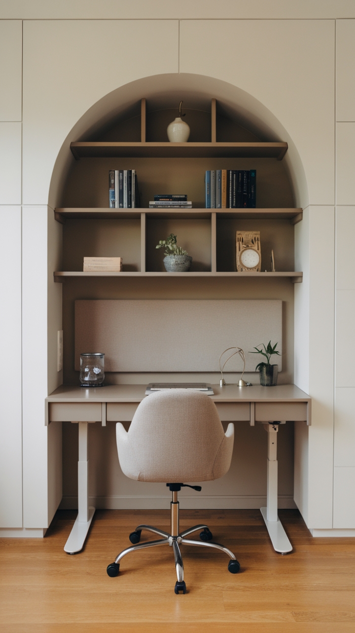 Command your workday from this sleek, adjustable height desk. Its minimalist design and premium materials create a workspace that's as stylish as it is functional, perfect for the modern executive. The clean lines and neutral palette complement any home office aesthetic, while the ergonomic features ensure comfort and productivity all day long.