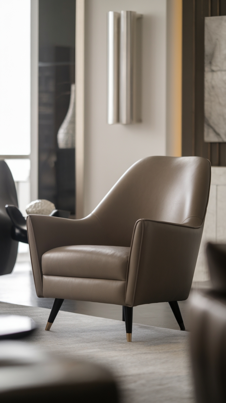 Sculptural lines and understated elegance define this minimalist armchair, a showstopper in a living room that whispers sophistication. The perfect blend of form and function, it's a designer piece that elevates any space.