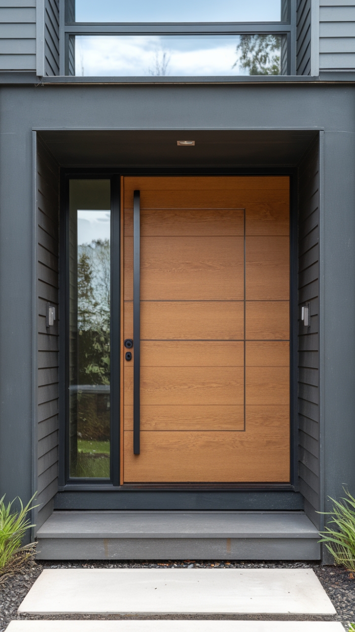 Unveiling the epitome of modern minimalism: This architectural statement door redefines curb appeal, a sleek canvas for your home's personality. Its clean lines and sophisticated design promise an unforgettable entrance, turning heads and inspiring awe.