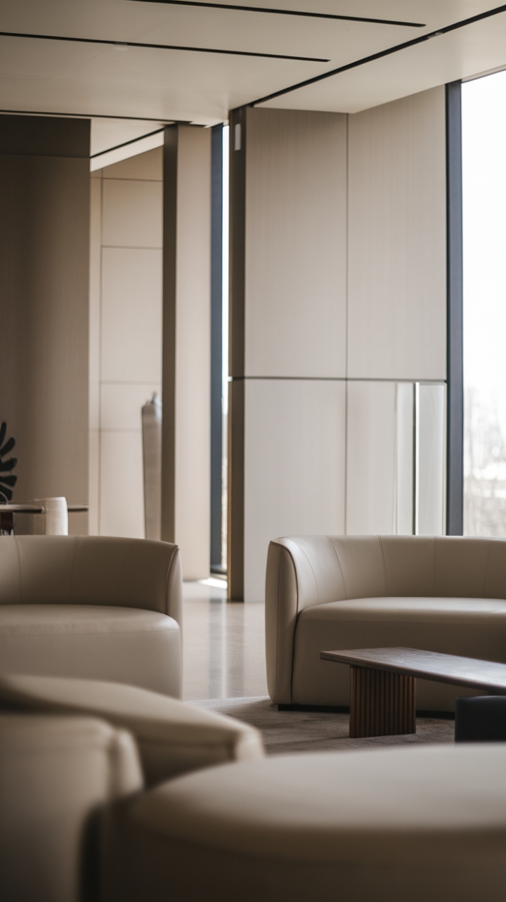 Modern living redefined. This airy, open-plan space showcases the beauty of less. Sleek furniture and a carefully curated palette of neutrals create a sophisticated and calming atmosphere, perfectly balanced by vibrant accents that inject personality and warmth.