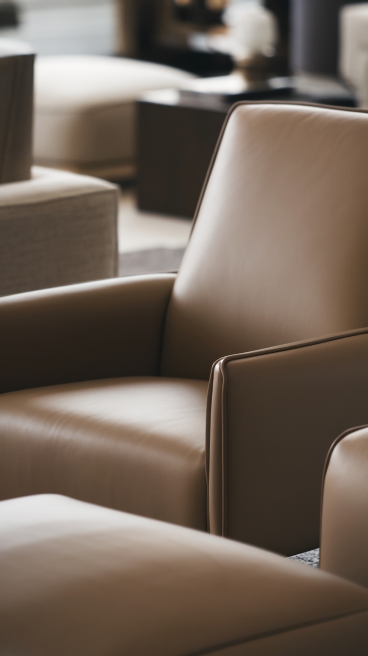 This modern armchair isn't just seating; it's a work of art. Its clean design and luxurious feel transform any contemporary living space into a sanctuary of refined comfort and understated sophistication. The perfect blend of form and function for the discerning homeowner.