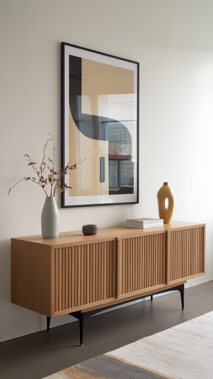 With its striking modern credenza design, this sideboard redefines storage with sophistication and style. The minimalist approach highlights its sleek contours, allowing it to seamlessly blend into various interior settings while offering ample space for organization. Perfect for showcasing art or serving as a buffet, this urban credenza is a testament to contemporary furniture design, marrying practicality with an eye-catching appeal.