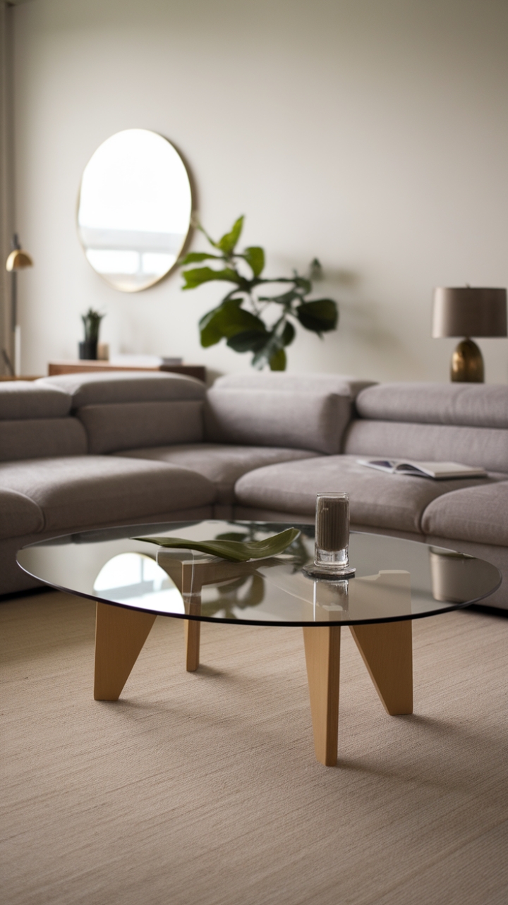 Modern living redefined: This impeccably styled living room showcases the beauty of simplicity. The sleek coffee table, a study in understated luxury, commands attention without overwhelming the space. The neutral tones create a calming atmosphere, while carefully chosen accents inject personality and warmth.