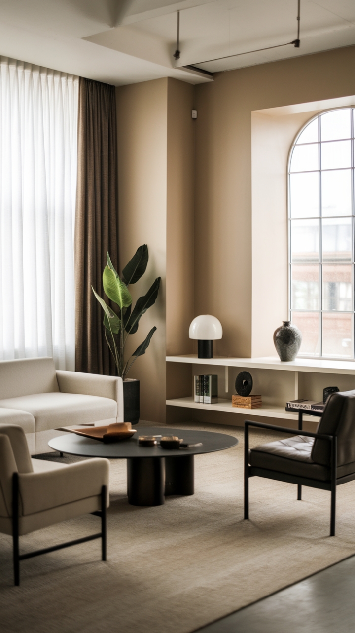 Unwind in this urban sanctuary, where minimalist chic meets contemporary comfort. Sleek white furniture, a grounding beige palette, and carefully curated accents create a haven of sophisticated serenity. The perfect blend of form and function for the modern dweller.