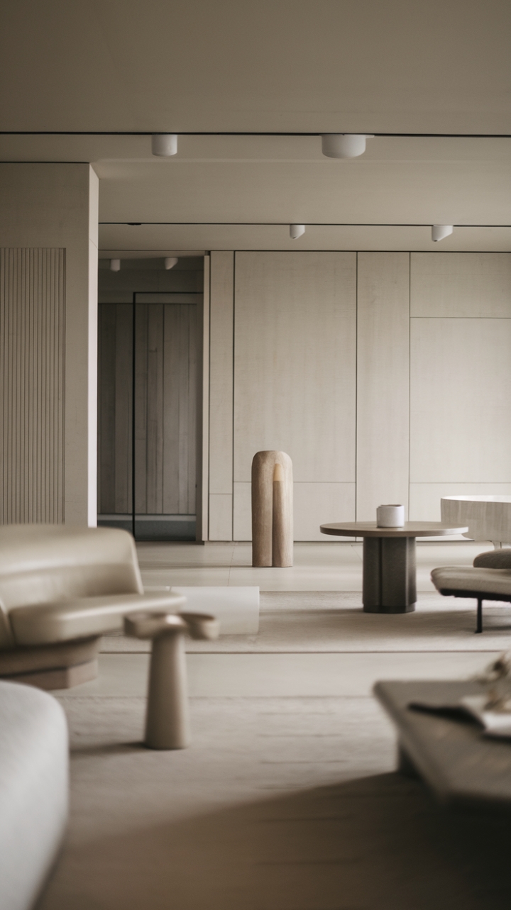 Find your sanctuary in this minimalist masterpiece. Subtle textures and a neutral palette combine to create a serene and sophisticated living space, defined by clean lines and an uncluttered aesthetic that speaks volumes.