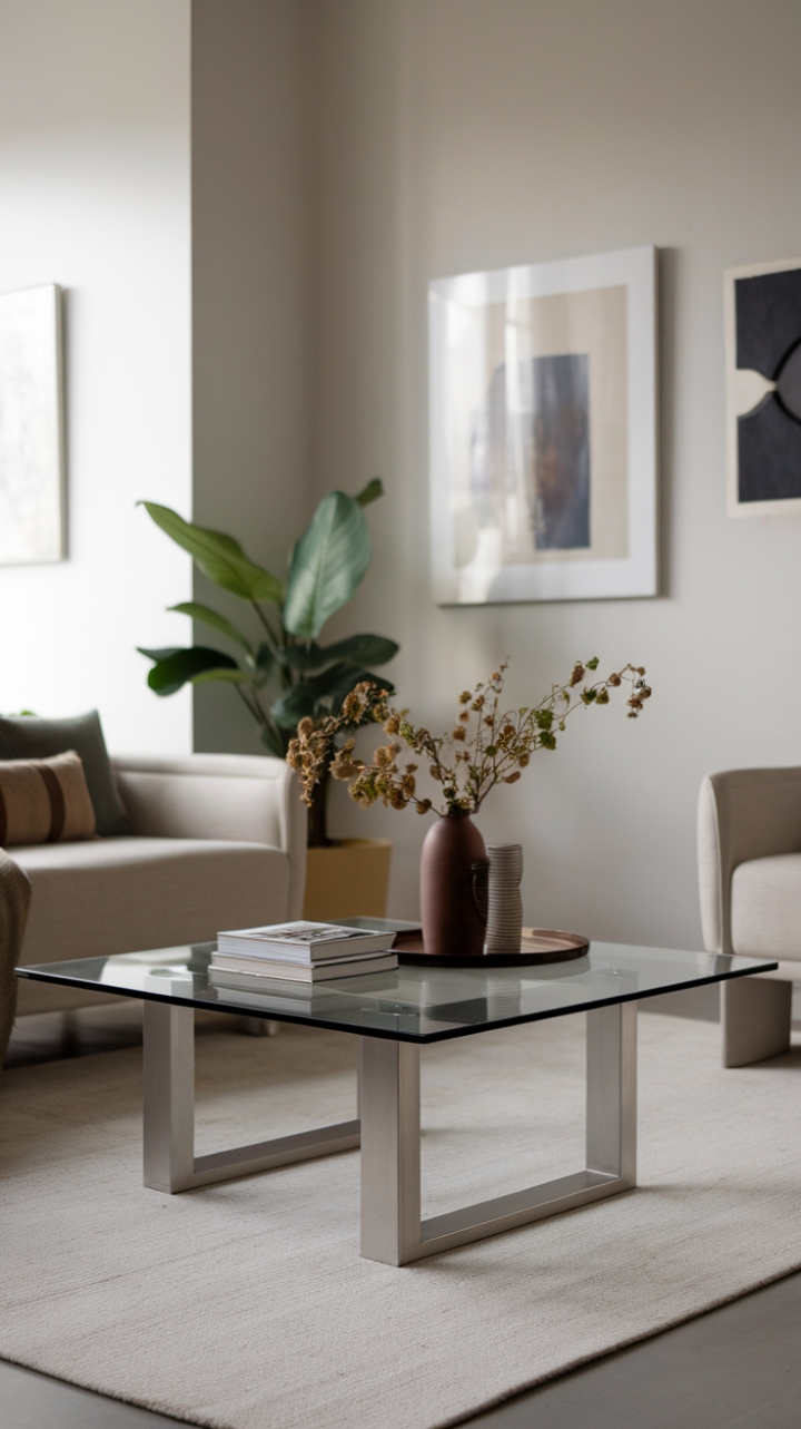 Sculptural simplicity meets refined living. This modern living room, defined by a show-stopping coffee table, showcases the art of less-is-more. A sanctuary of style, where light dances and design breathes.